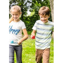 moses. 38148 Wooden Egg Runners - Classic Game for Children from 3 Years, Indoor & Outdoor, Play Set with 4 Wooden Spoons & 4 Wooden Eggs for Children's Birthdays, Colourful