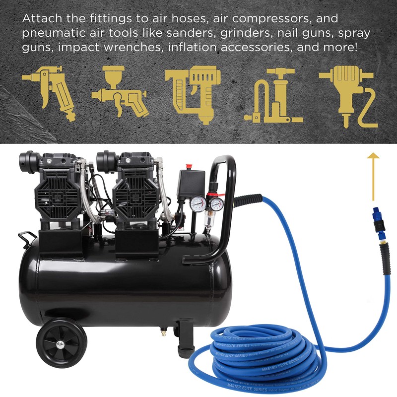 Master Elite Series 8 Piece Universal Air Hose Quick Push