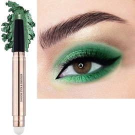 Eyeshadow Pen Makeup Brush Smooth Cream Shimmer Shadow Pencil Long Lasting Waterproof Eye Shadow Highlighter Stick Makeup Eye Liner Multi-Dimensional eyes Look (Neon green # 15)