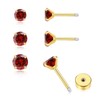 3Pairs CZ Stud Flat Screw Back Earring Studs for Women,