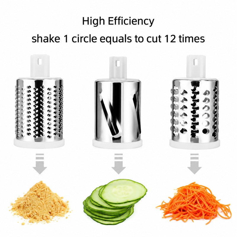 Rotary Vegetable Slicer for Meal Prep – Manual Drum Grater