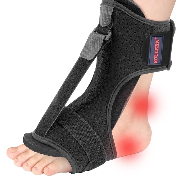 Soulern Plantar Fasciitis Night Splint Drop Foot Orthotic Brace,Improved Dorsal for Effective Relief from Plantar Fasciitis, Achilles Tendonitis, Ankle Pain