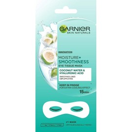 Garnier, Skin Naturals Innovation Moisture + Smoothness Eye Tissue Mask x 6 g, Clear, Coconut