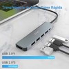 JESWO USB C HUB, 6 en 1 Adaptador Multipuerto USB