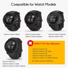 Nacorulu Band Compatible With Garmin Instinct Bands,Soft Silicone Watch Bands Replacement for Garmin Instinct 2/Instinct Esports/Solar/Tide/Tactical Smartwatch (Red)