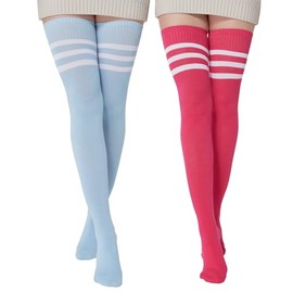 BABAHU Extra Long Cotton Thigh High Socks Over the Knee High Boot Stockings Cotton Leg Warmers