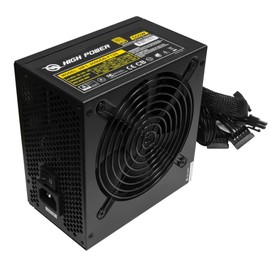 HIGH POWER 600W Power Supply, 80 Plus Gold Certified PSU, Continuous Power with 120mm Whisper Quiet Fan, ATX 12V V2.3/EPS 12V Active PFC Reliable Performance, Energy-Efficient