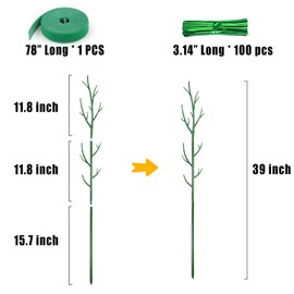 3 Pack Plant Support Stakes for Indoor Plants, Climbing Plant Support Structures for Pothos, Monstera, Philodendron Garden Plant Stakes with Twist Ties, Plant Ties and Scissor