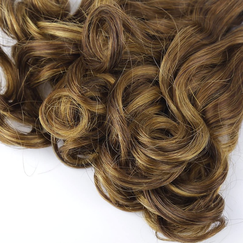 4/27 Short Wavy Curly Bundles with Closure Brazilian P4/27 Wavy