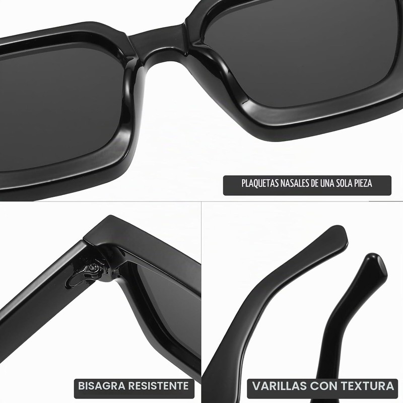 anteojos de sol polarizadas cuadradas retro para hombres y mujeres,