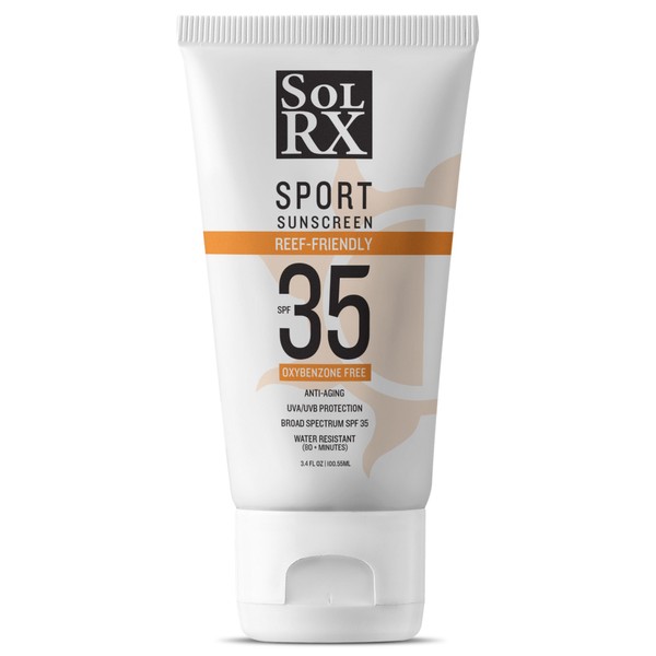 SolRX SPORT SPF 35 Sunscreen, Reef Friendly, Oxybenzone Free, Fragrance Free