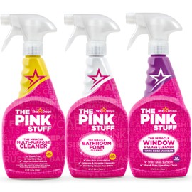 Stardrops The Pink Stuff Multi-Purpose Spray, Window & Glass Cleaner, and Bathroom Foam Spray Bundle – All-in-One Home Cleaning Solution (3-Pack)