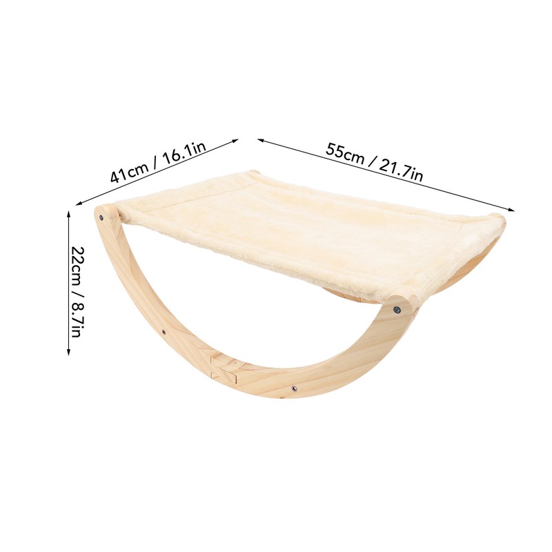 Wooden Cat Hammock Foldable Antislip Easy To Assemble Elevated Pet