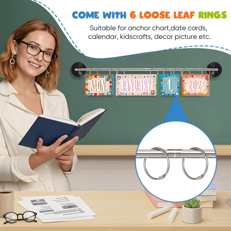 rubertyle Adjustable Magnetic Rod for Classroom and Meeting Room Whiteboard,