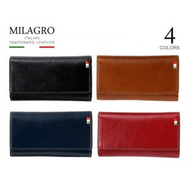 Milagro cas638 Italian Leather 4 Key Case (Men's, Women's, Keychain, Italy, Leather, Leather, Gift, Birthday, Gift, Men's, Christmas, Valentine's Day, Father's Day, Job Hunting, Entrance School), red