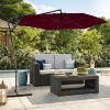 CorLiving Solward 10ft Steel/ Metal Frame Wine Red UV Resist