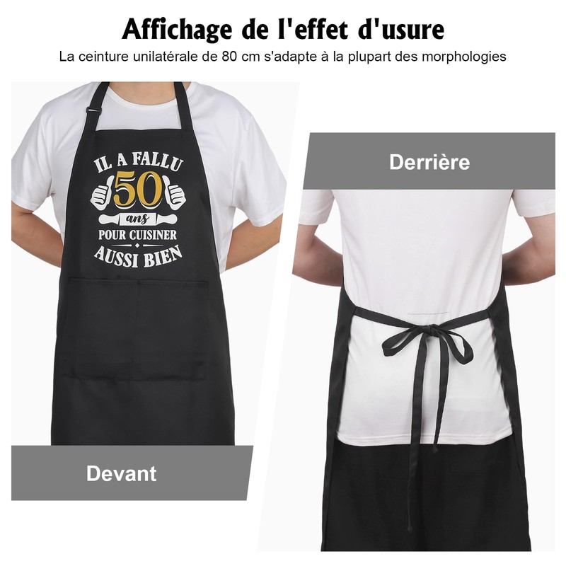 Halinuia Kitchen Apron for Men and Women, black