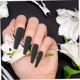 FOMIYES 100pcs Matte Ballerina False Nails Extra Coffin Shape Fake Nails for Manicure Art for Weddings Parties Glamorous Fashion