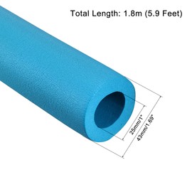 MECCANIXITY Foam Tubing 1"(25mm) ID 43mm OD 1.8m Length Tube Covers for HVAC Copper Pipe Insulation Handle Grip Support, Blue