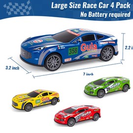 GTYARYUA Toy Car Set, 4 Pieces Car Toy, Car Children, Mini Car, Racing Car Toy, Wind-Up Cars with Retraction, Toy Cars from 3 Years, Birthday Gifts for Boys and Girls