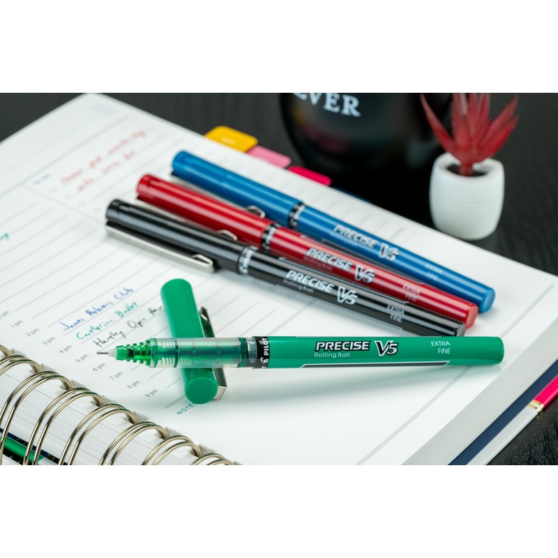 Pilot Precise V5, Roller, Tinta Líquida, 4 Piezas, Negro, Azul,