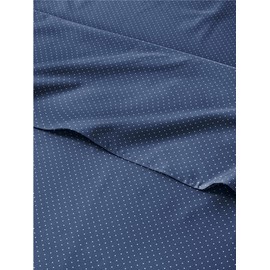 4 Piece Stippled Polka Dot Sheets for Queen Size Bed – Luxury Flat Sheet 90 x 102, Fitted Sheet 60 x 80 and 2 Pillowcases 20 x 30 – Deep Pocket, Ultra-Soft Oeko-TEX Navy Blue Bed Sheet Set