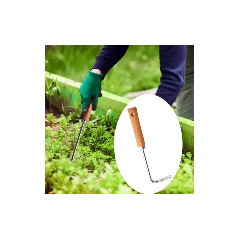 Ehuihuan Weed Cutter Wooden Handle Weed Hoe, Professional Weed Remover
