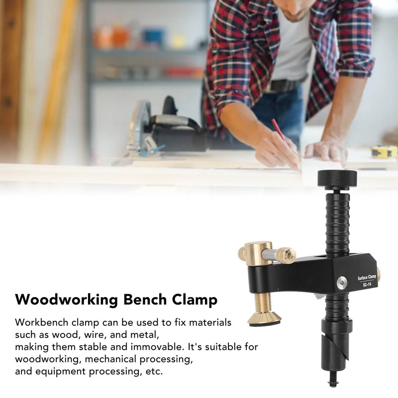 Woodworking Bench Clamp Hold Down Adjustable Aluminum Alloy Workbench Surface