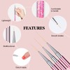 Saviland Nail Art Liner Brush Set of 6 Rose Gold