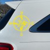Compass Tribal Rose Nautical Star Vinyl Decal Sticker (CS-01) (Yellow,