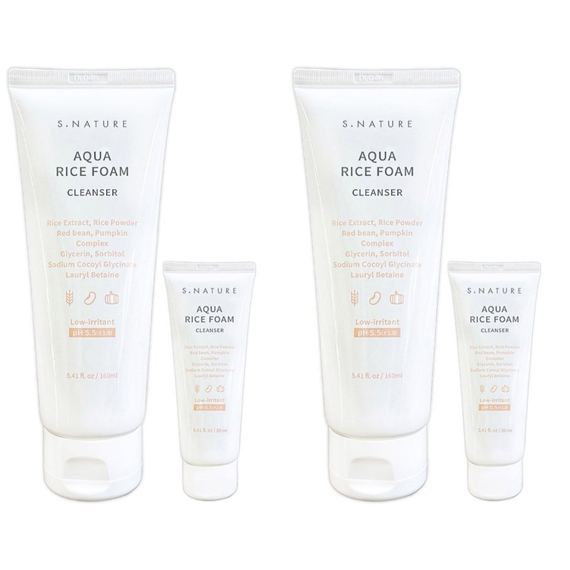 S-Nature Aqua Rice Mildly Acidic Cleansing Foam Special 160ml x