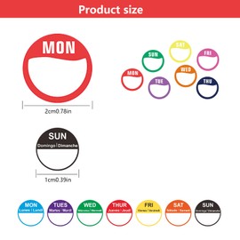 4620 Pcs Days of The Week Stickers Day Dots Food Labels Kitchen Date Stickers Label for Food