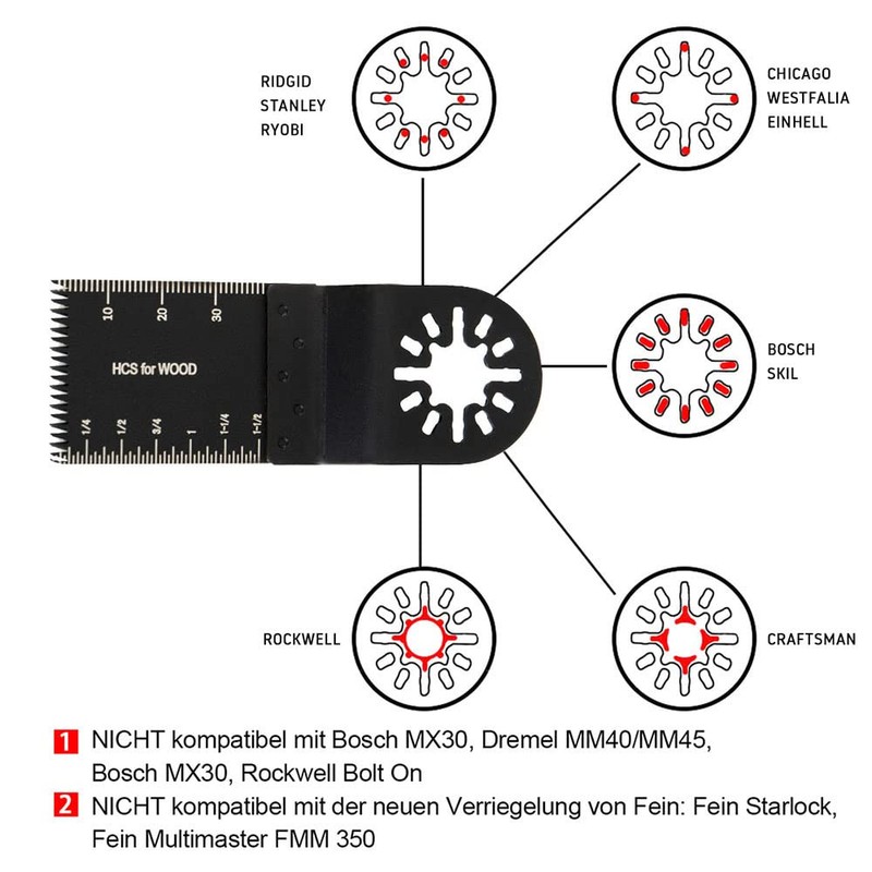 100pcs Mix Oscillating Saw Blades Set Quick Release Wood Cutting