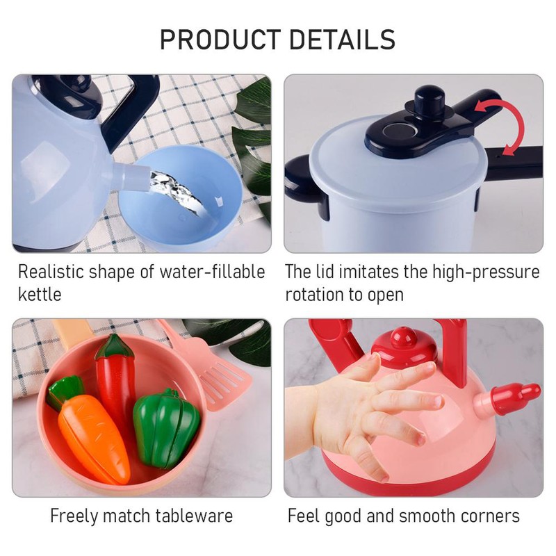 Kitchen Pretend Toys Set for Kids Pots and Pans Educational