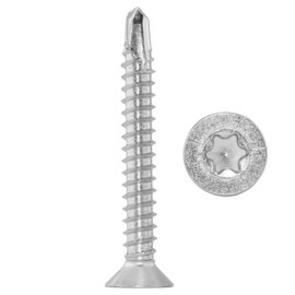 Drilling Screws 4.8 x 38 DIN 7504 Form O, Self-Tapping Stainless Steel A2 (Pack of 50) - V2A Drywall Screws with Countersunk Head and Hexalobular Drive (TORX) for Soft Metals (e.g. Aluminium)