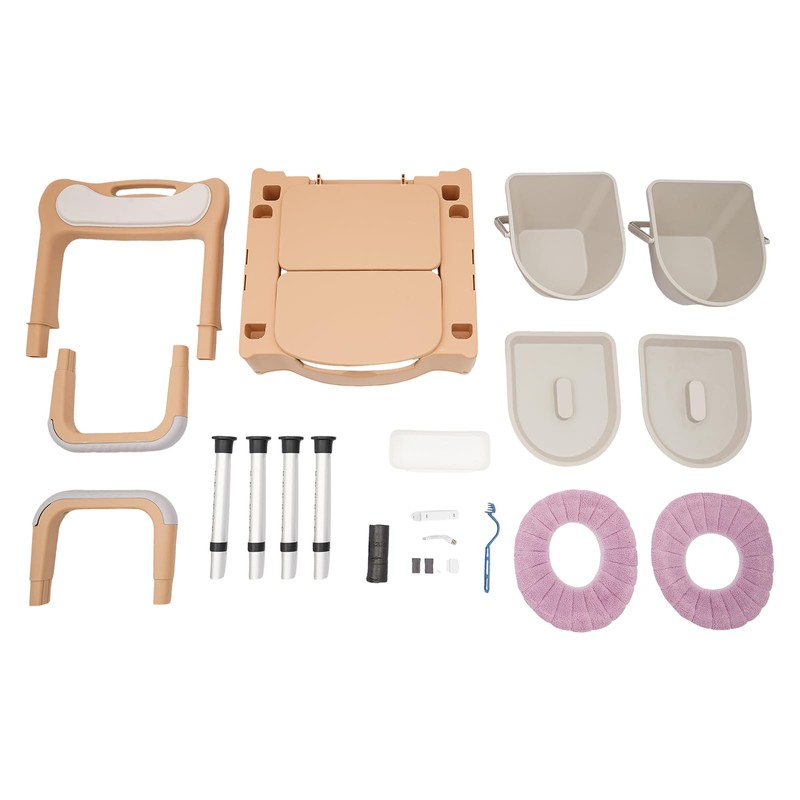 TITIDU Height Adjustable Bath Seat Bedside Commode Toilet Chair Heavy