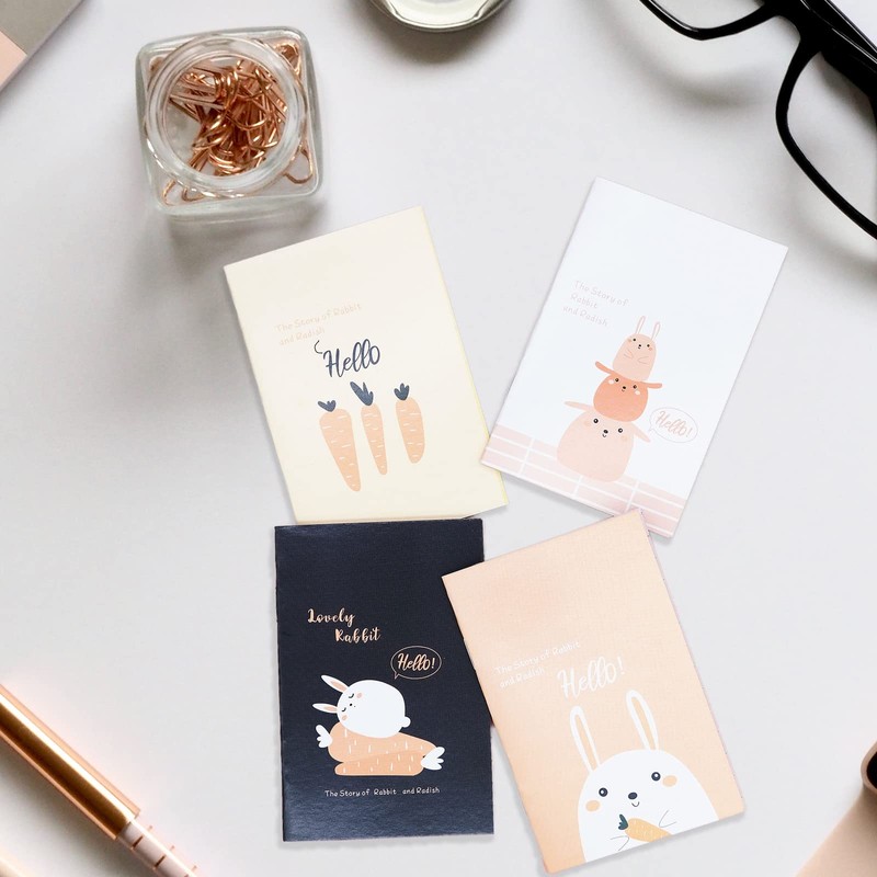VEGCOO Pack of 12 Cute Cartoon Notepad Mini Diary Notebook