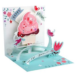 POP UP Happy Birthday Greeting Card Yummy Cupcake