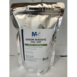 MS Finechem Sodium Benzoate 100% Purity Food Grade Preservative Additive - 1 LB