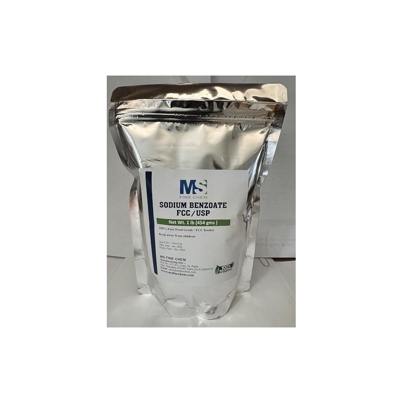 MS Finechem Sodium Benzoate 100% Purity Food Grade Preservative Additive