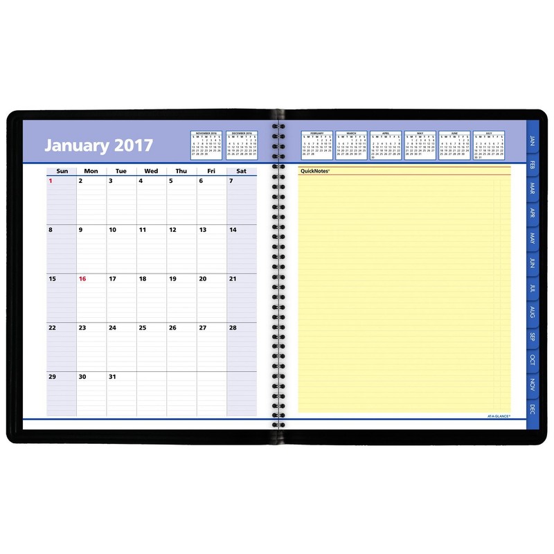AT-A-GLANCE - Agenda semanal y mensual de citas 2017, QuickNotes,