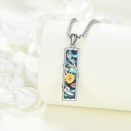 YAFEINI Sunflower Necklaces Sterling Silver You Are My Sunshine Sunflower Jewelry For Women Mom Daughter Sister Friends