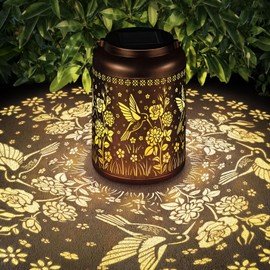 Mothers Day Gifts, Hummingbird Solar Lanterns Garden Decor Birthday Gifts for Women Mom Grandma Hanging Solar Lights Outdoor Waterproof Decoration for Outside LED Lanterns for Yard Patio Lawn