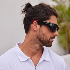 DUCO Fit Over Sunglasses for Men and Women Polarized UV400 Protection Wrap Around Driving Oversized Shades DC8968