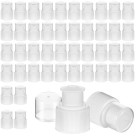 Yulejo 100 Pcs Plastic Push Pull Replacement Caps 28 mm Twisted Sport Bottle Lid Reusable Water Bottle Cap Screw Tops for Water Bottles Soda Bottles, White