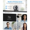 Atatat 2K Webcam for PC with Light, Microphone, Privacy Cover