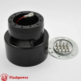 Adaptador de volante de 6 pernos inclinable telescópico GM Buick Corvette Oldsmobile negro