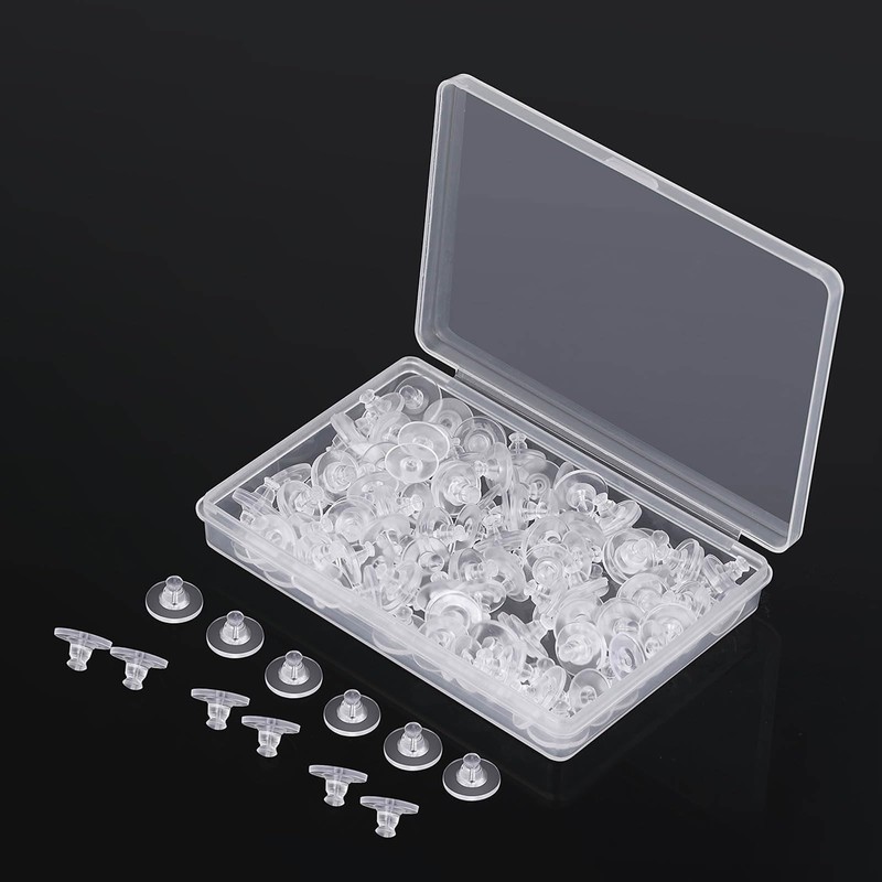 Earring Backs Rubber,200pcs Soft Clear Earring Backs for Studs,Hypoallergenic Silicone