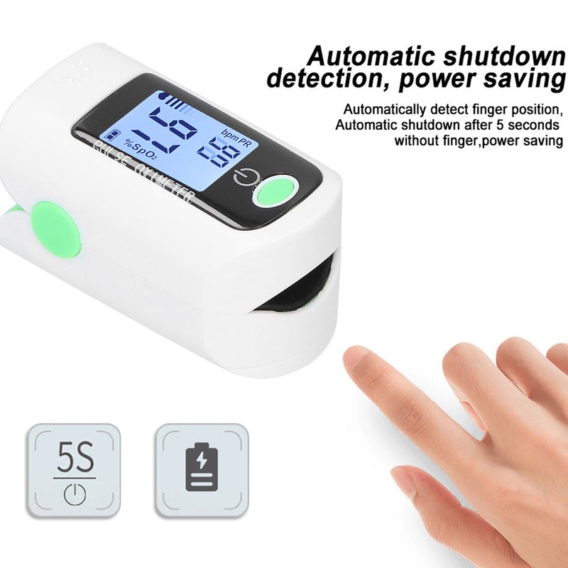 Fingertip Pulse Oximeter Blood Oxygen Saturation Monitor Heart Rate Meter