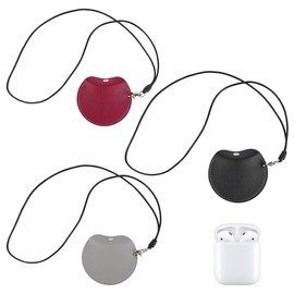 JANKOW 3 Pack Hanging Neck Earphone Pouches, Mini Earphone Carrying Case with Lanyard, Portable Small Earphone Storage Bag for Biking, Outdoor Activities